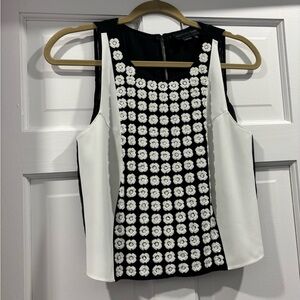 Sachin + Babi Black Camisole with White Sequin Floral Appliqué